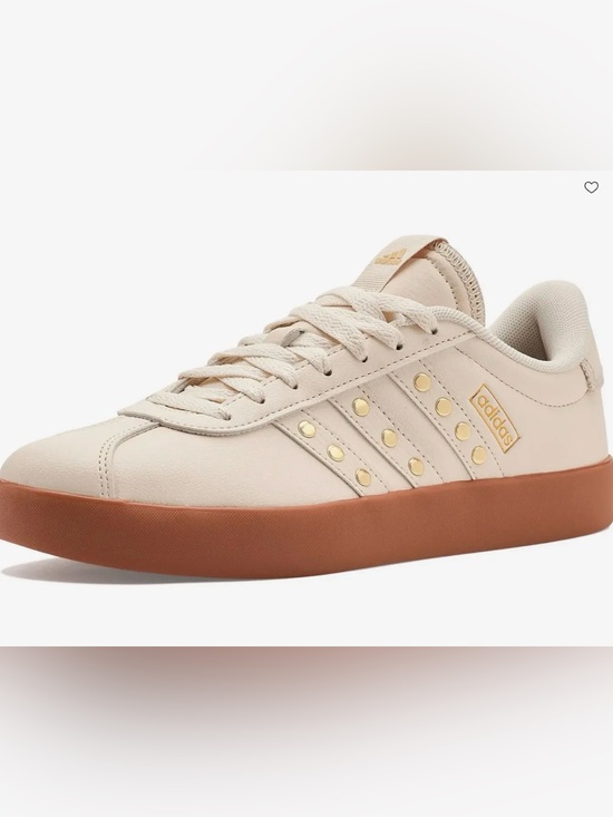 adidas Shoes - Adidas VL Court Sneakers Wonder White Gold Gum Sole Size 7 NWOT